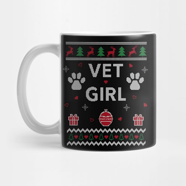 Funny Veterinarian Ugly Christmas Gift Vet Girl Design by Dr_Squirrel